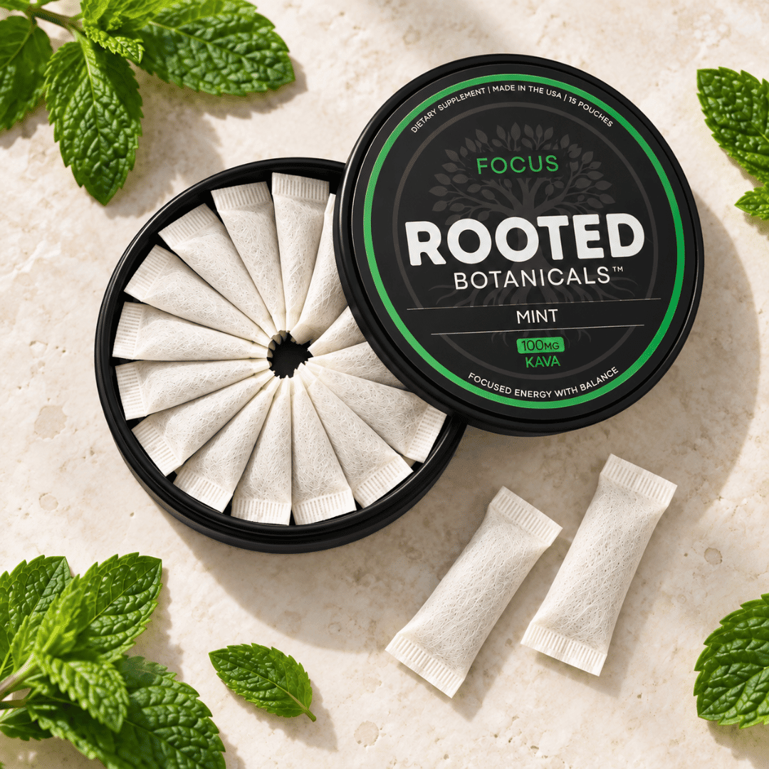 Rooted FOCUS supplement facts with every active and dose listed
